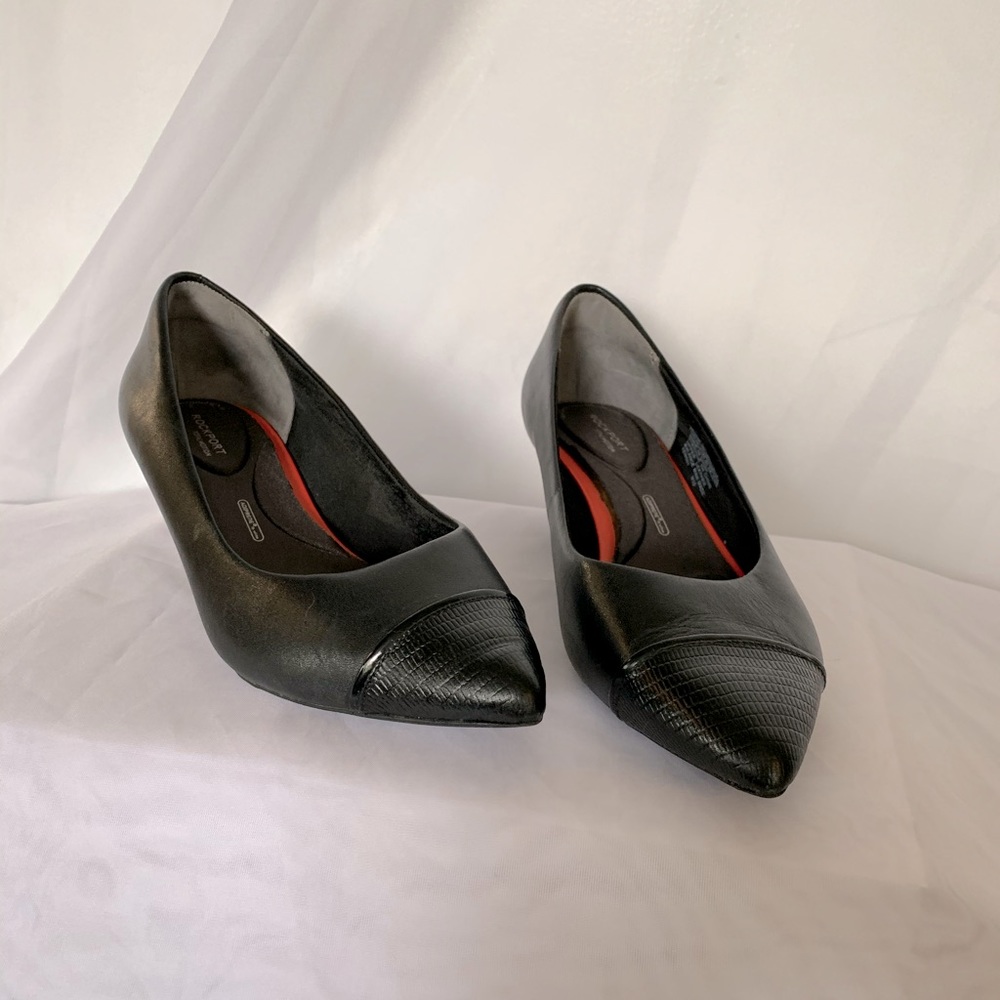 Black Kitten Heel Wedges - ROCKPORT